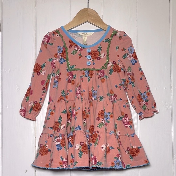 MATILDA JANE EUC Floral Ruffle Tiered Long Sleeve Dress - Picture 1 of 1
